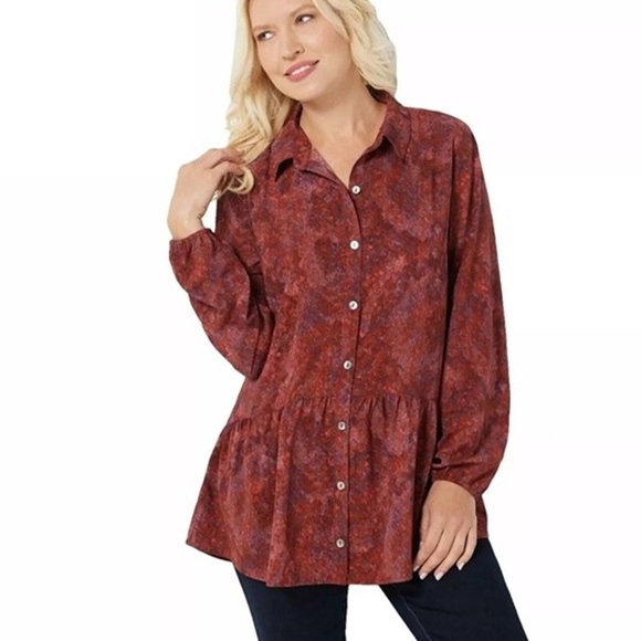 LOGO by Lori Goldstein Button Down Shirt - Picture 1 of 5